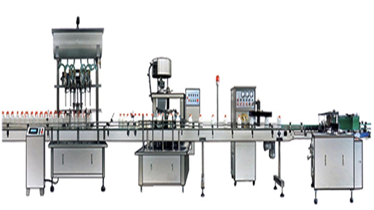fully automatic production line filling capping sealing line fill capping indukční těsnění.jpg