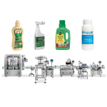 Automatická etiketovací linka pro plnění pesticidů a kapalných hnojiv