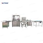 Automatická linka na doplňování malých kosmetických lahviček s uzávěrem a uzávěrem