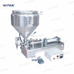 Poloautomatický pneumatický stroj na plnění husté omáčky s mícháním