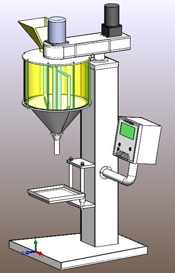CAD illustration of powder filling machine kreslení ilustrace pro filler.jpg